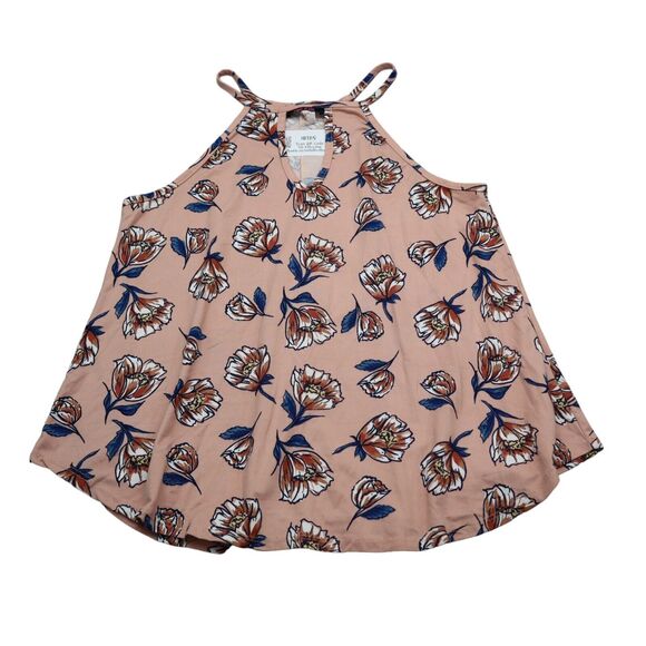 Top Fashion New York Shirt Womens M Pink Sleeveless Floral Print Loose Top - Picture 1 of 13